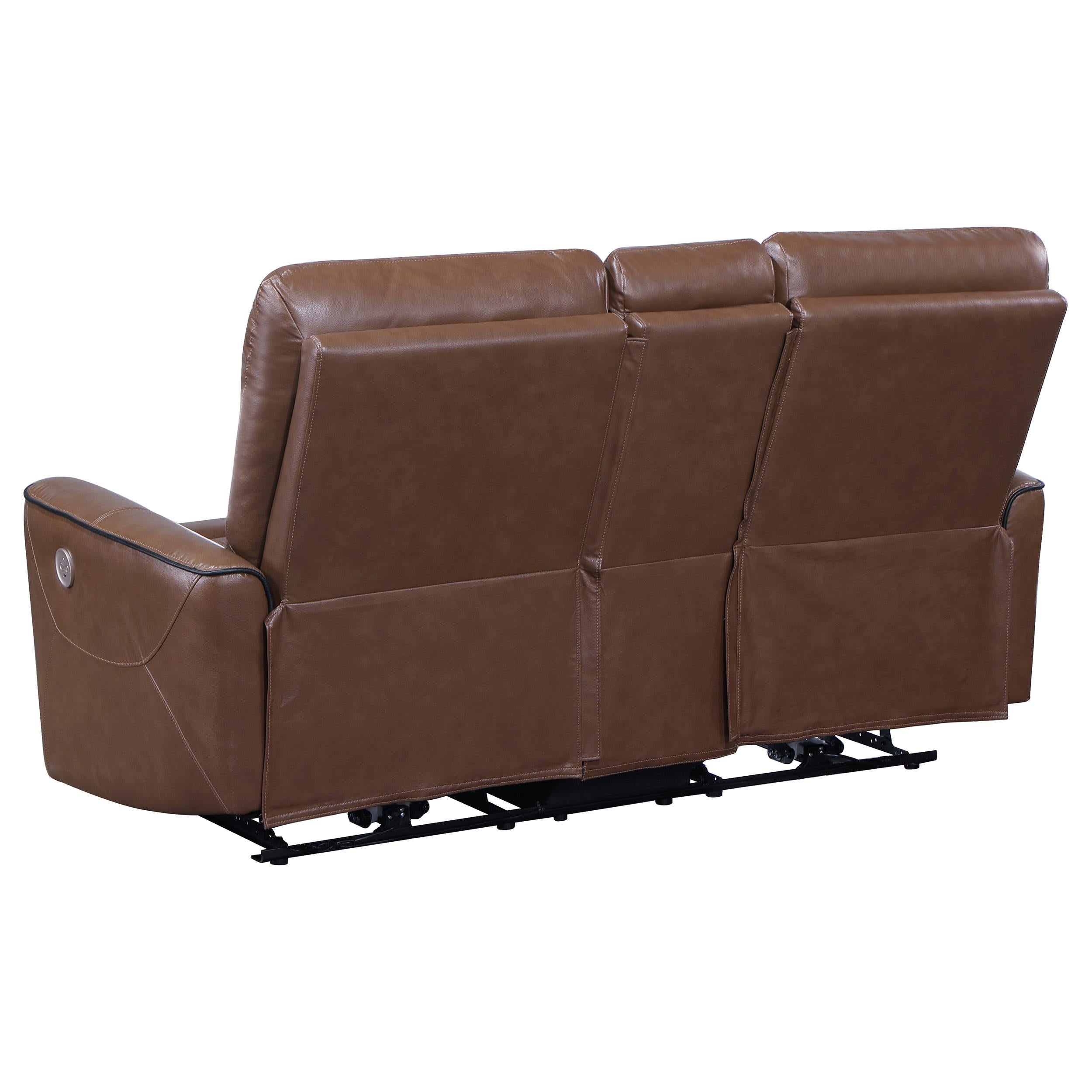 Diamond Modern Furniture COA Greenfield Power Reclining Leatherette Loveseat with Console 610265P IMAGE 4
