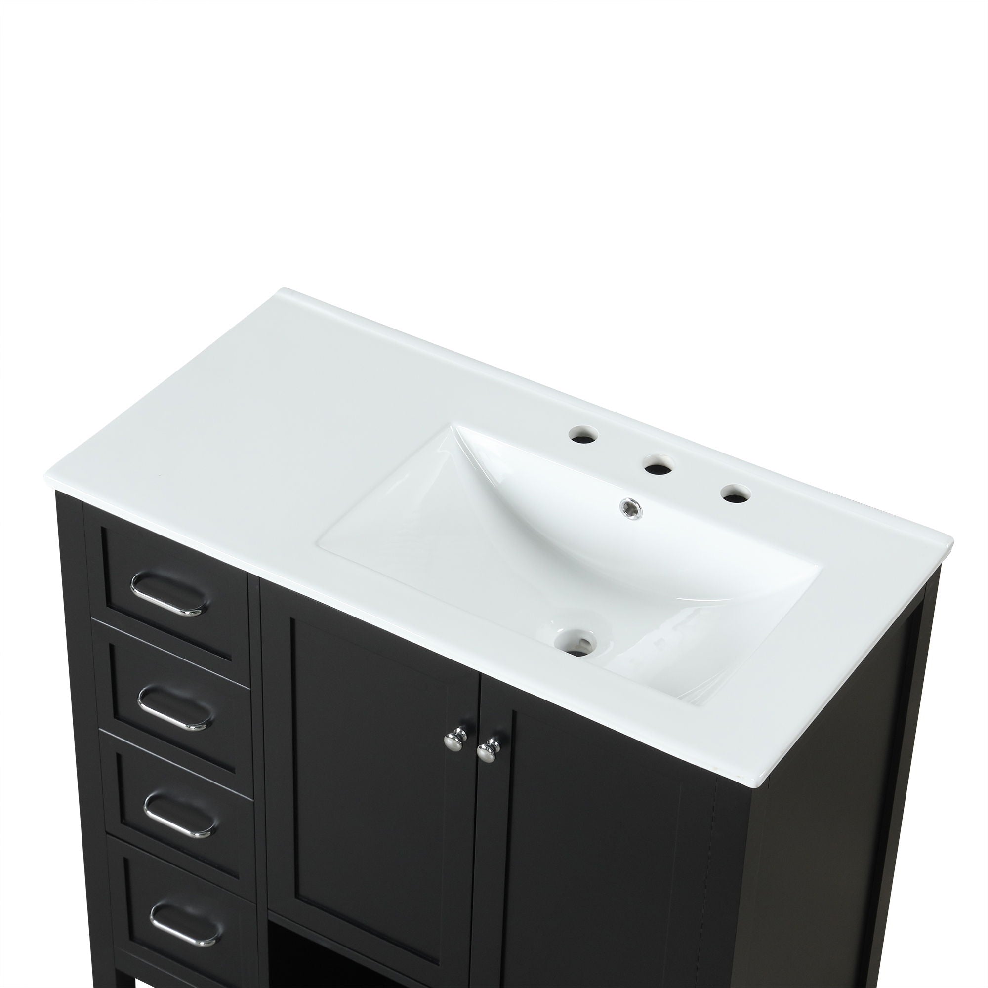 Modern Bathroom Vanity With Sink Top, 2 Doors And 2 Drawers