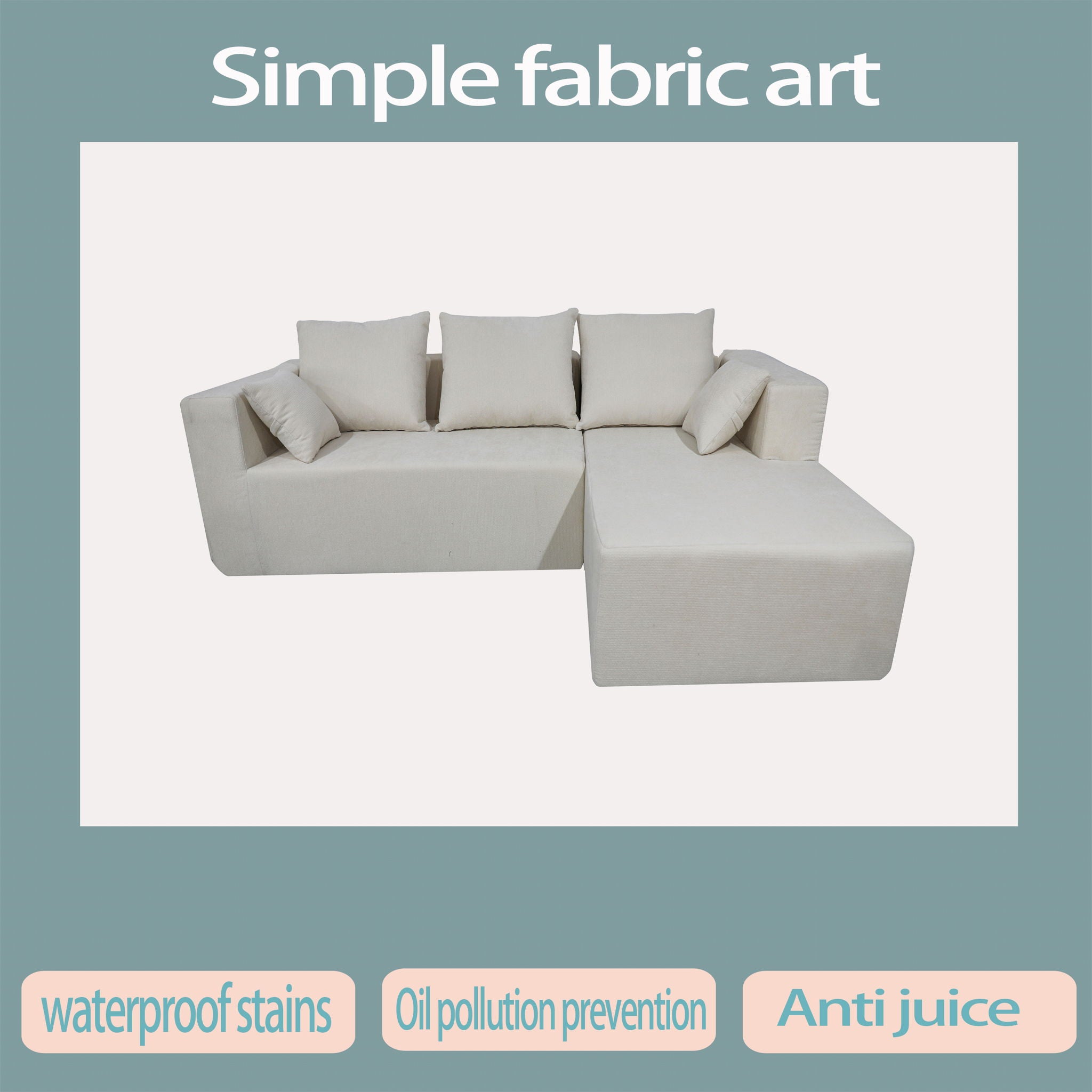 Modular Corner Sofa With Soft Fabric