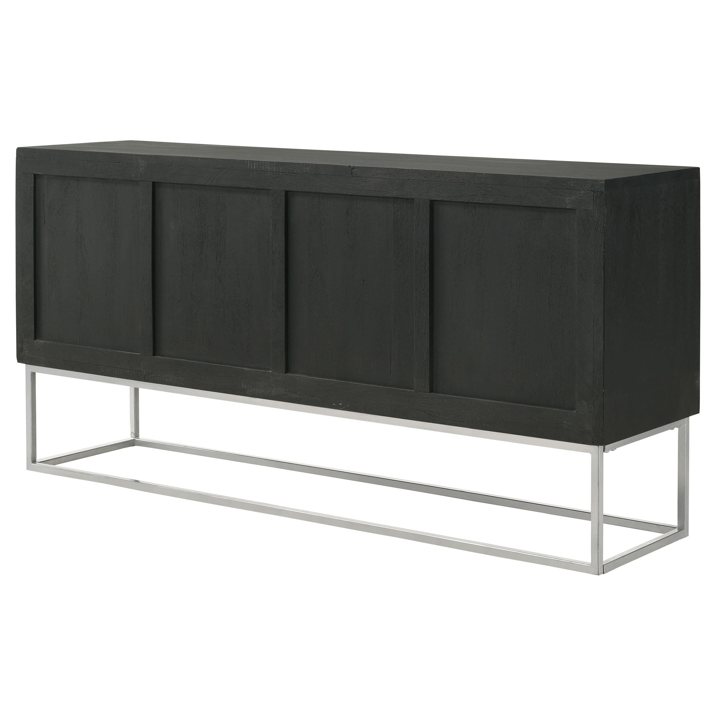 Coaster Furniture Borman 950331 4-Door Wooden Accent Cabinet - Walnut/Black IMAGE 8