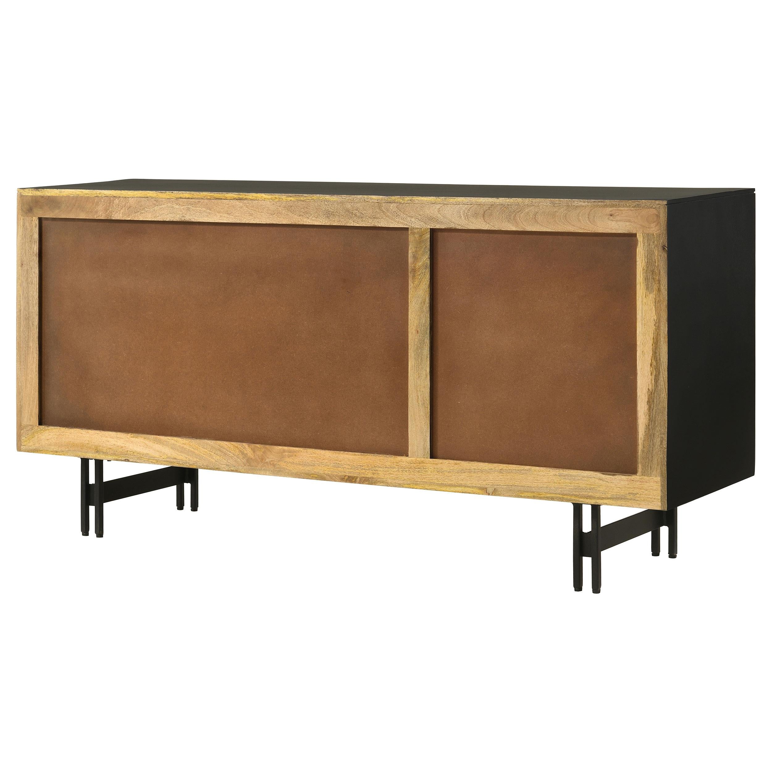 Coaster Furniture Aminah 950383 3-Door Wooden Accent Cabinet - Natural/Black IMAGE 8