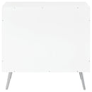 Coaster Furniture Nieta 950396 2-Tier Accent Cabinet with Glass Shelf - White High Gloss/Chrome IMAGE 8