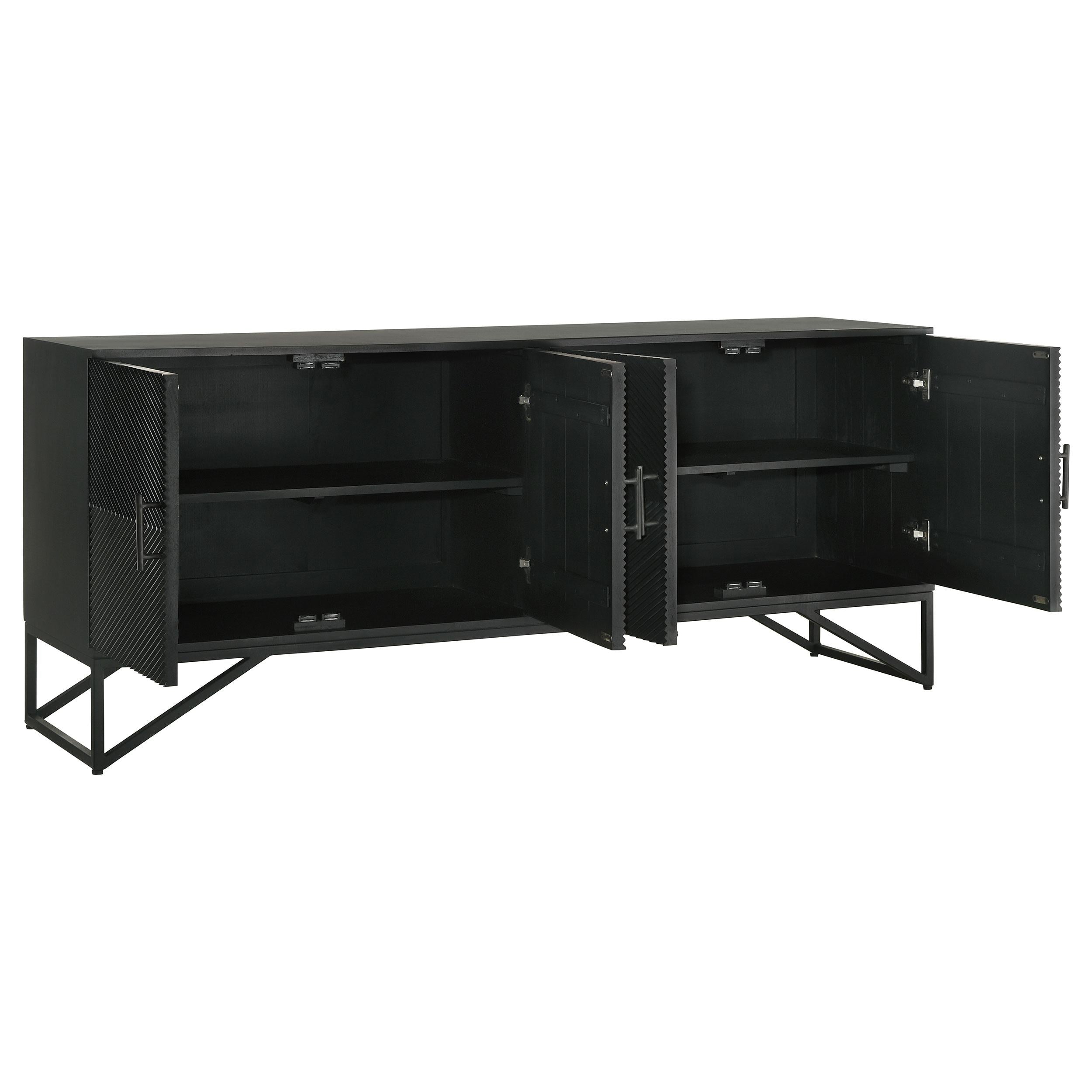 Coaster Furniture Riddell 959631 4-Door Accent Cabinet - Black IMAGE 3