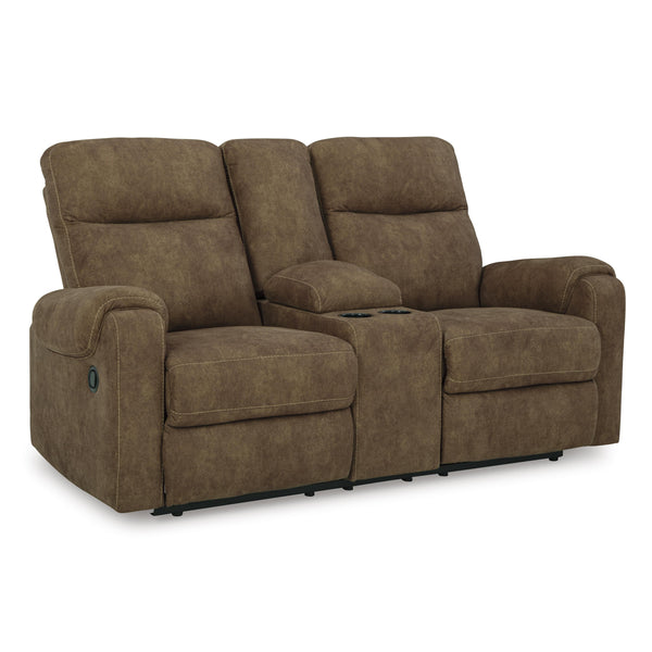 Signature Design by Ashley Edenwold Reclining Leather Look Loveseat with Console 1380594 IMAGE 1