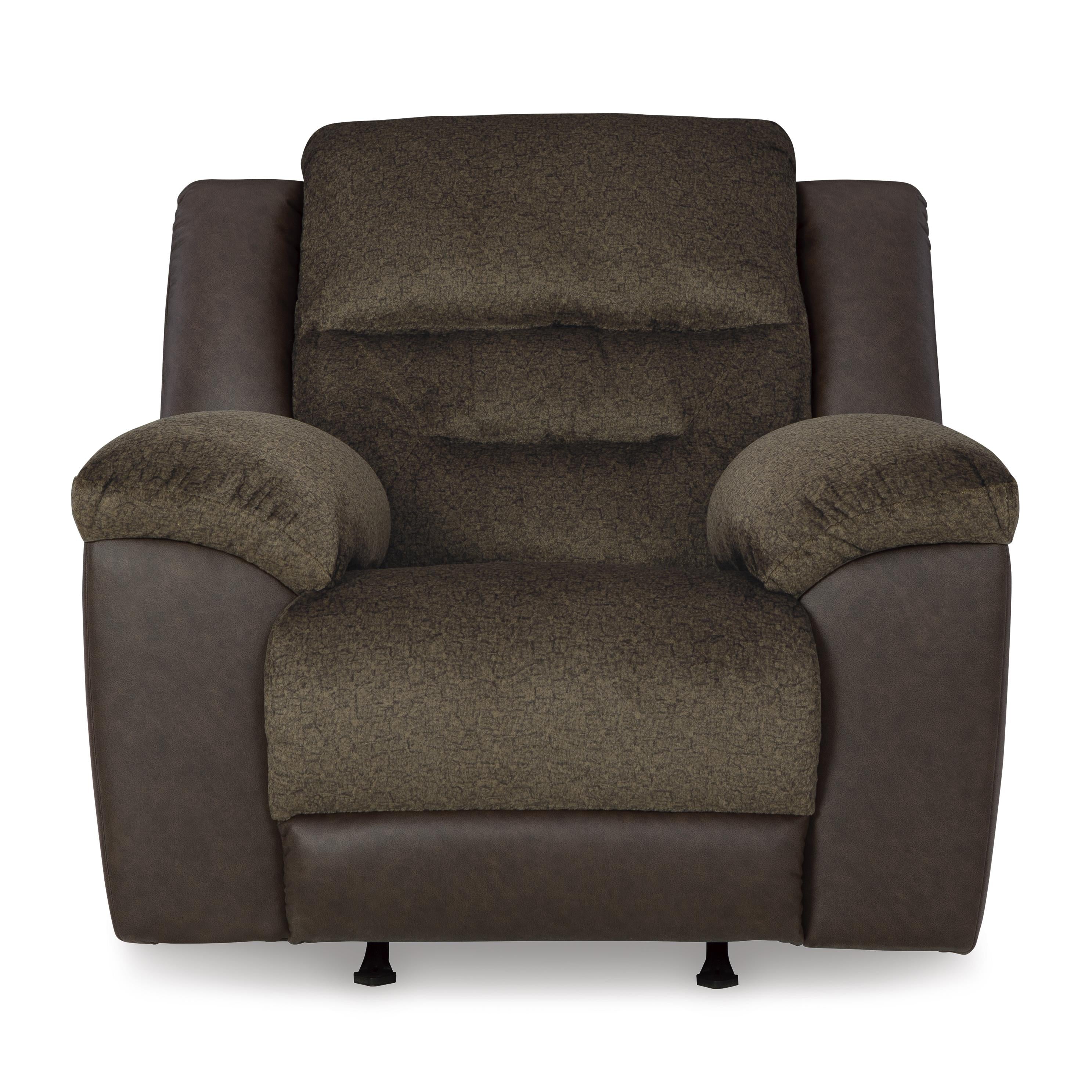 Benchcraft Dorman Rocker Fabric and Leather Look Recliner 9460825 IMAGE 3