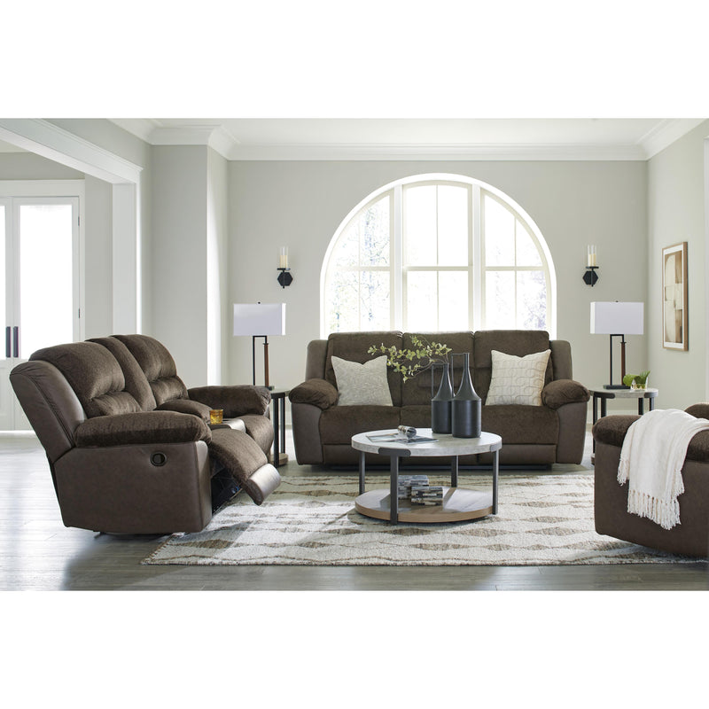 Benchcraft Dorman Stationary Fabric and Leather Look Loveseat with Console 9460894 IMAGE 13