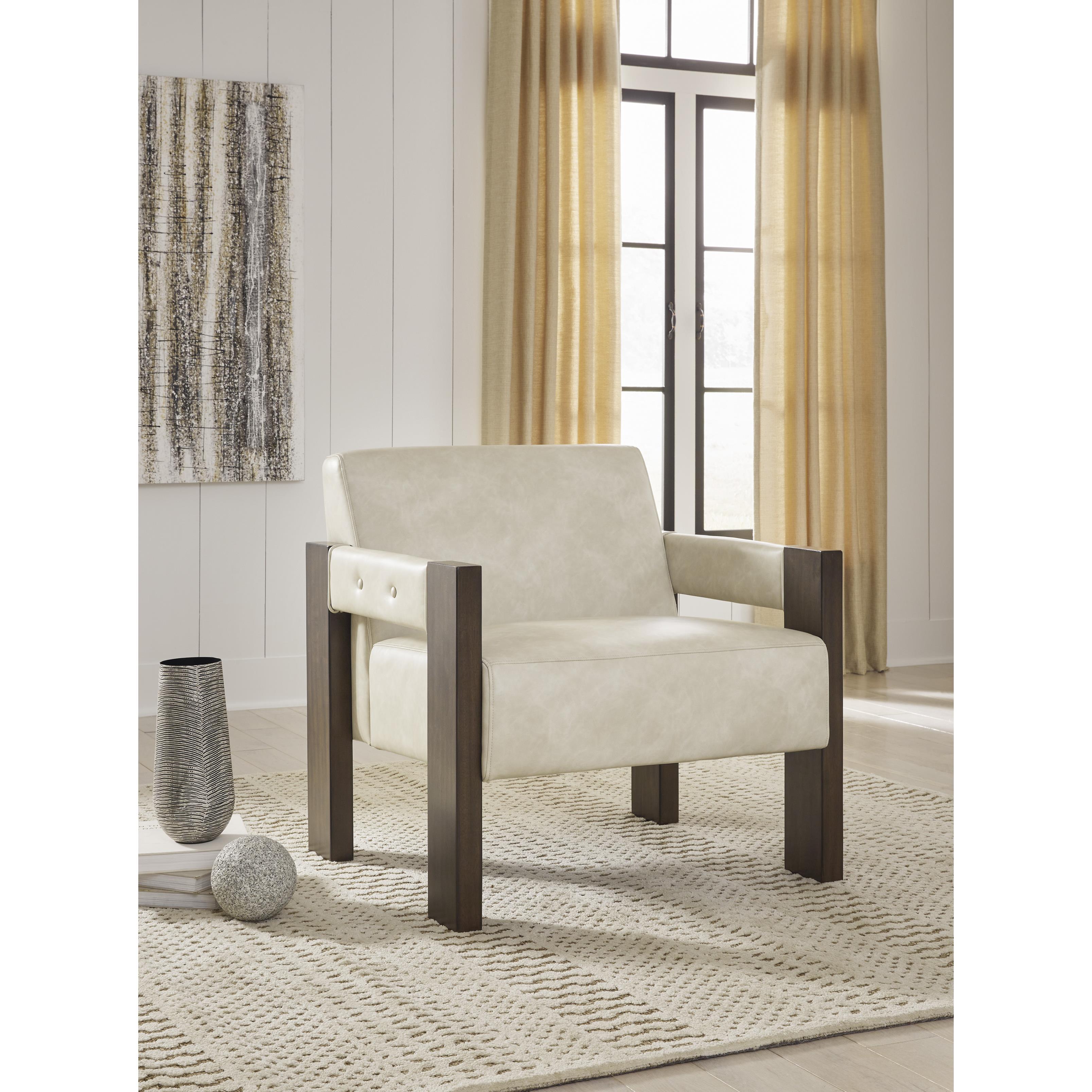 Signature Design by Ashley Adlanlock Stationary Leather Look Accent Chair A3000694 IMAGE 5