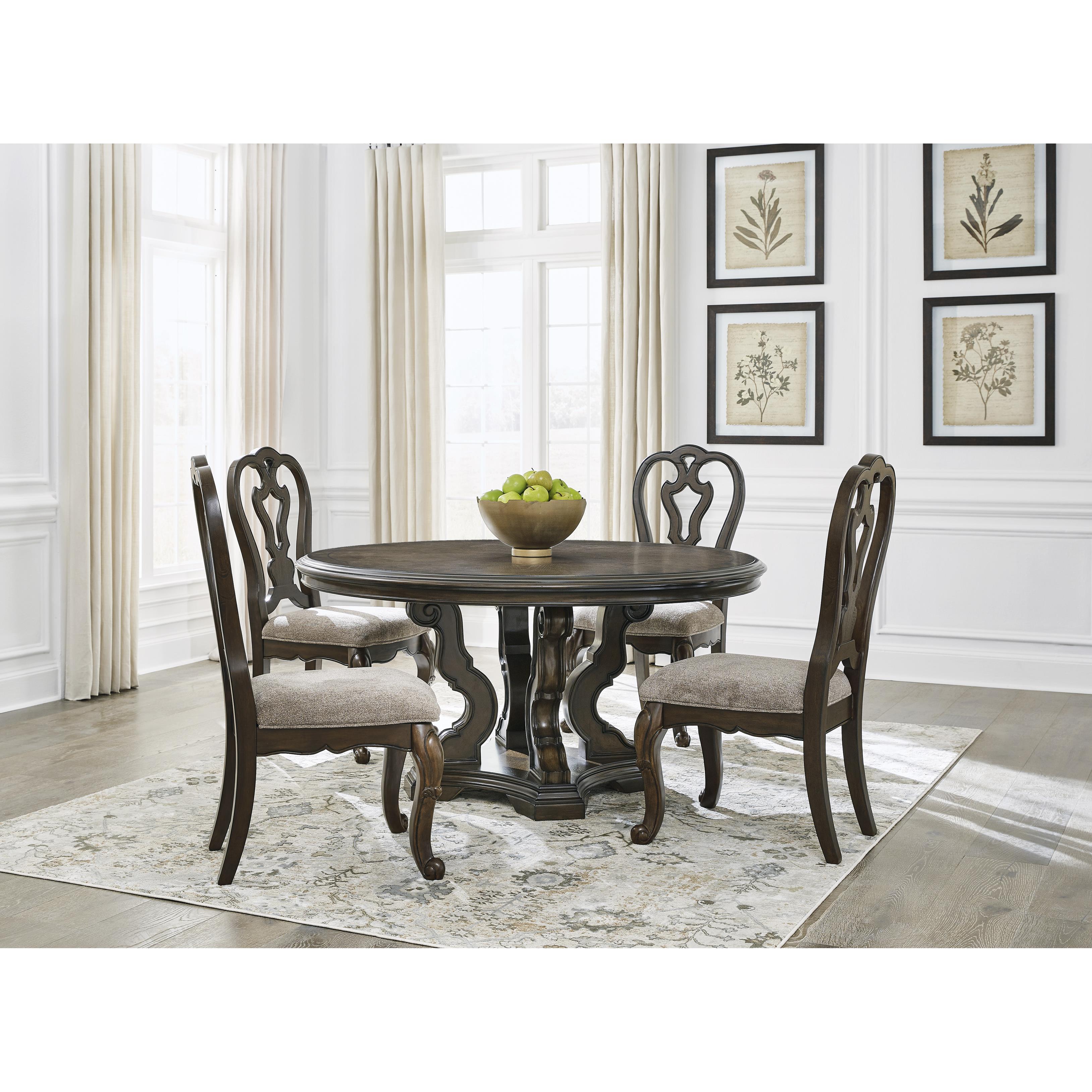 Signature Design by Ashley Round Maylee Dining Table with Pedestal Base D947-50B/D947-50T IMAGE 9