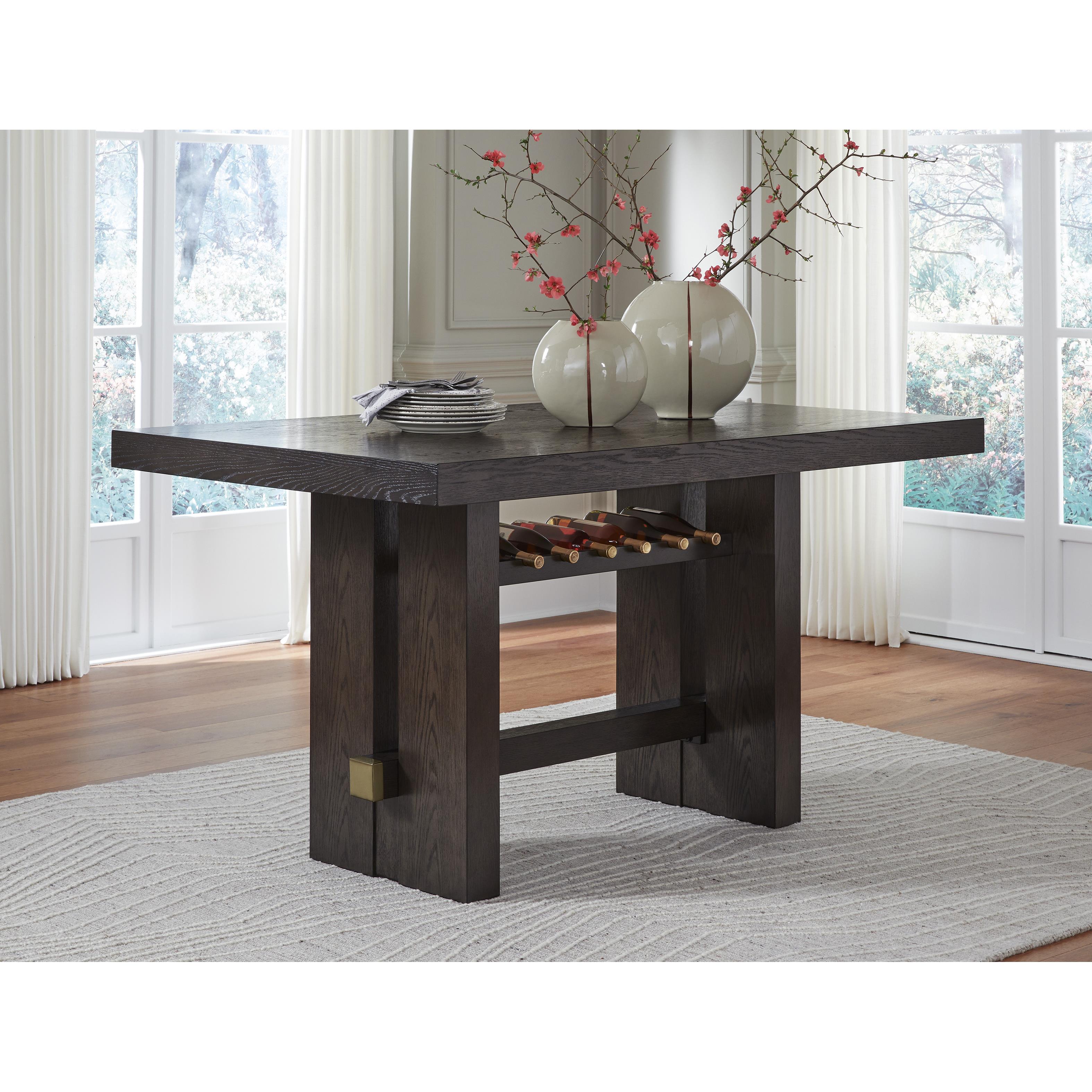 Signature Design by Ashley Burkhaus Counter Height Dining Table with Trestle Base D984-32 IMAGE 4
