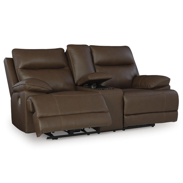 Diamond Modern Furniture Exclusive Design VonRyan Power Reclining Leather Match Loveseat with Console U1040018 IMAGE 1