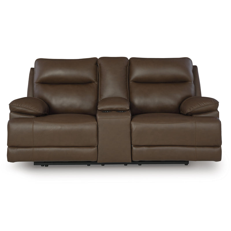 Diamond Modern Furniture Exclusive Design VonRyan Power Reclining Leather Match Loveseat with Console U1040018 IMAGE 2