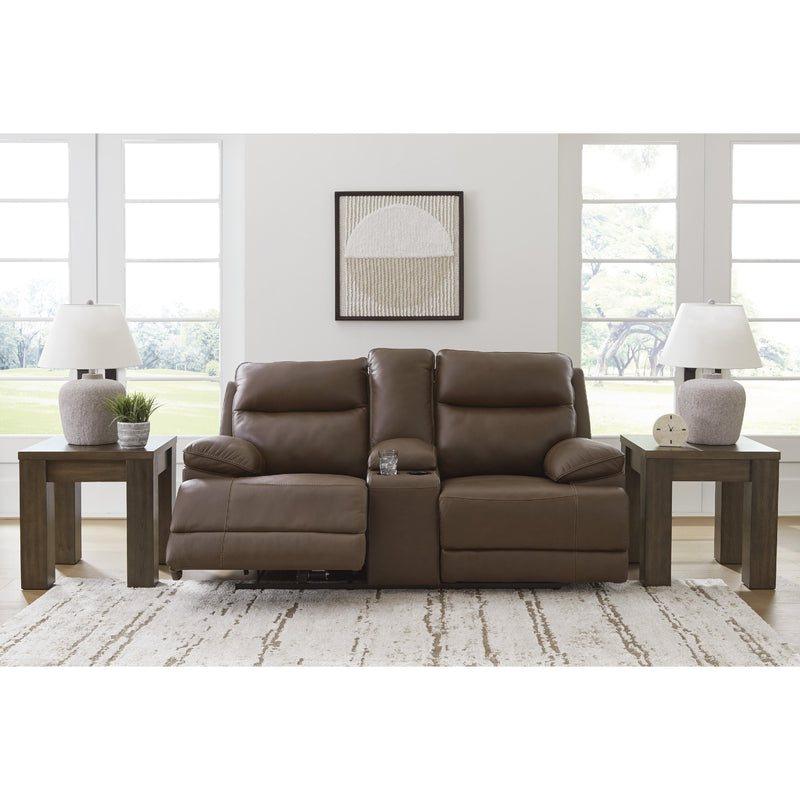 Diamond Modern Furniture Exclusive Design VonRyan Power Reclining Leather Match Loveseat with Console U1040018 IMAGE 4