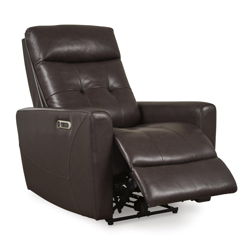 Signature Design by Ashley Pisgham Power Leather Match Recliner U1050013 IMAGE 2