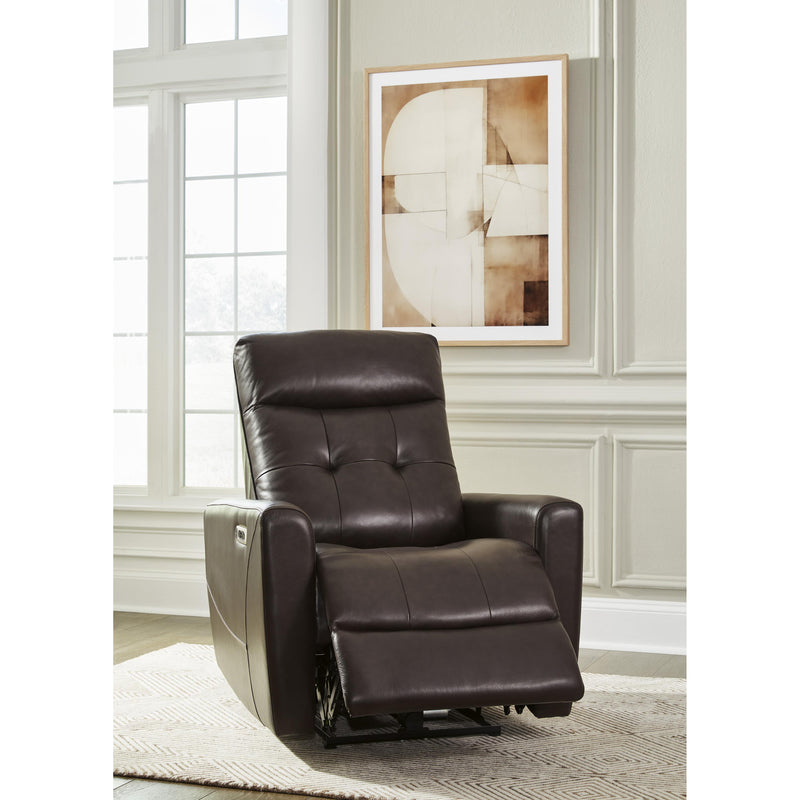 Signature Design by Ashley Pisgham Power Leather Match Recliner U1050013 IMAGE 8