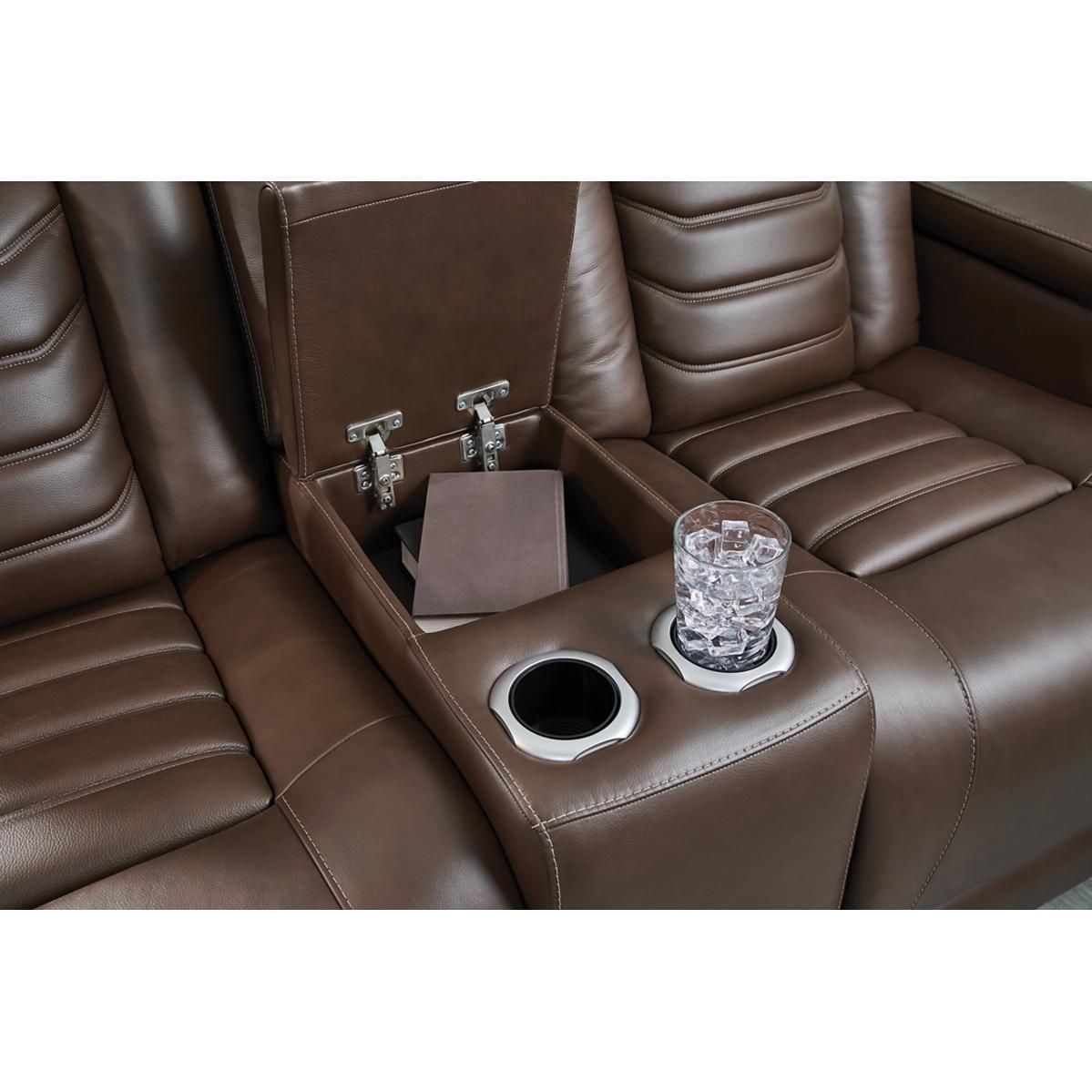 Diamond Modern Furniture Exclusive Design High Impact Power Reclining Leather Match Loveseat with Console U1060118 IMAGE 10