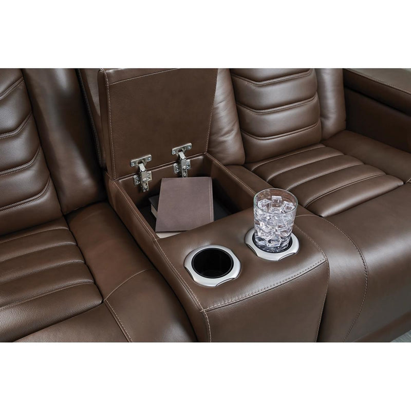 Diamond Modern Furniture Exclusive Design High Impact Power Reclining Leather Match Loveseat with Console U1060118 IMAGE 10