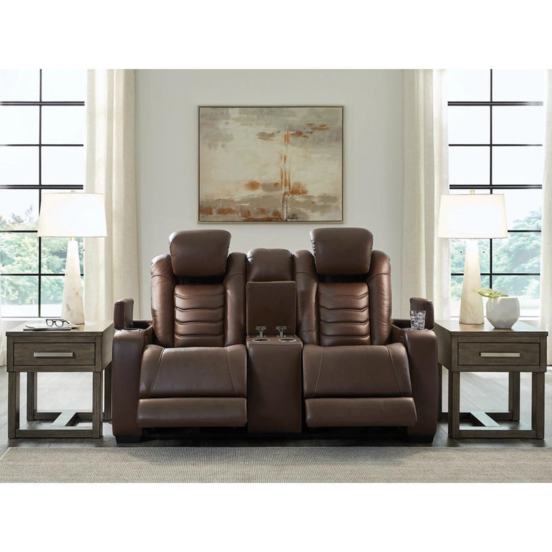Diamond Modern Furniture Exclusive Design High Impact Power Reclining Leather Match Loveseat with Console U1060118 IMAGE 12