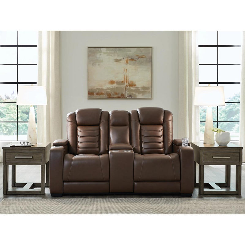 Diamond Modern Furniture Exclusive Design High Impact Power Reclining Leather Match Loveseat with Console U1060118 IMAGE 13