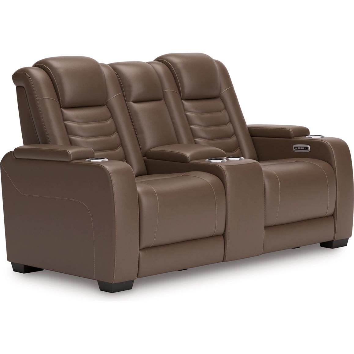 Diamond Modern Furniture Exclusive Design High Impact Power Reclining Leather Match Loveseat with Console U1060118 IMAGE 2