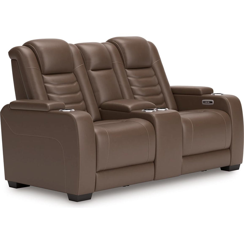 Diamond Modern Furniture Exclusive Design High Impact Power Reclining Leather Match Loveseat with Console U1060118 IMAGE 2