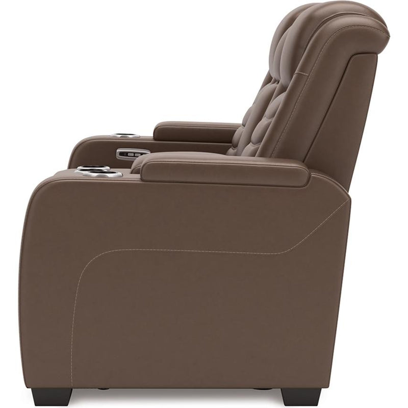 Diamond Modern Furniture Exclusive Design High Impact Power Reclining Leather Match Loveseat with Console U1060118 IMAGE 3