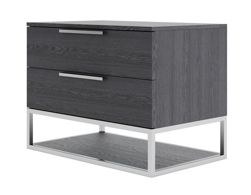 Modrest Heloise - Contemporary Grey Elm Nightstand