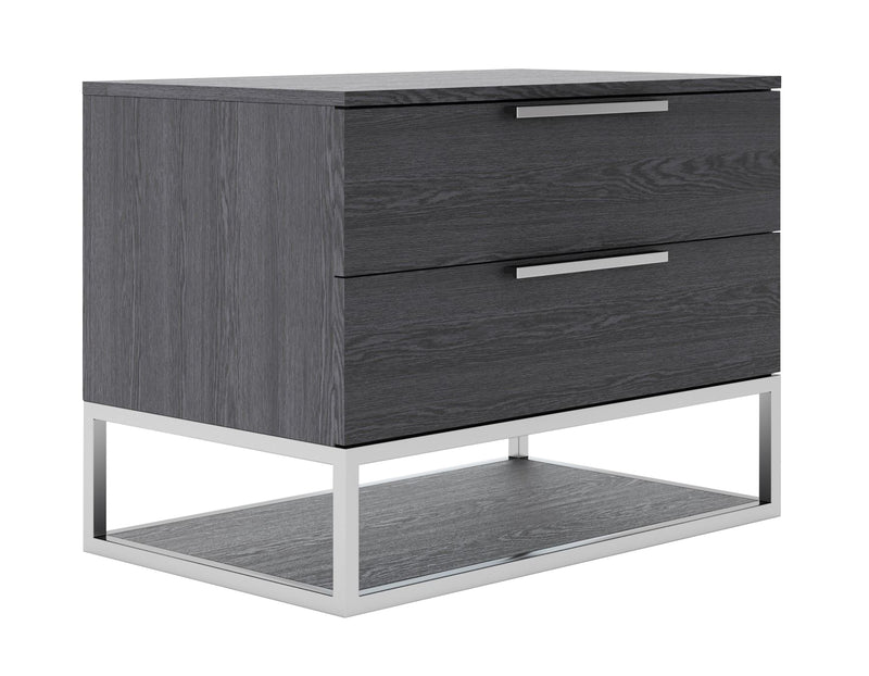Modrest Heloise - Contemporary Grey Elm Nightstand