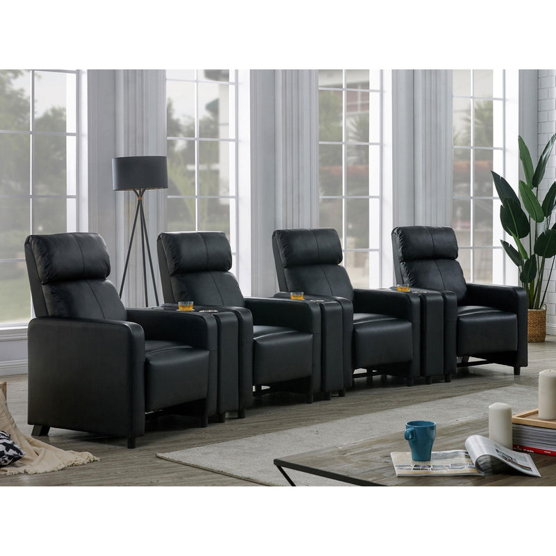 Diamond Modern Furniture COA Toohey Leather Look Reclining Home Theater Seating with Wall Hugger 600181-S4A IMAGE 13