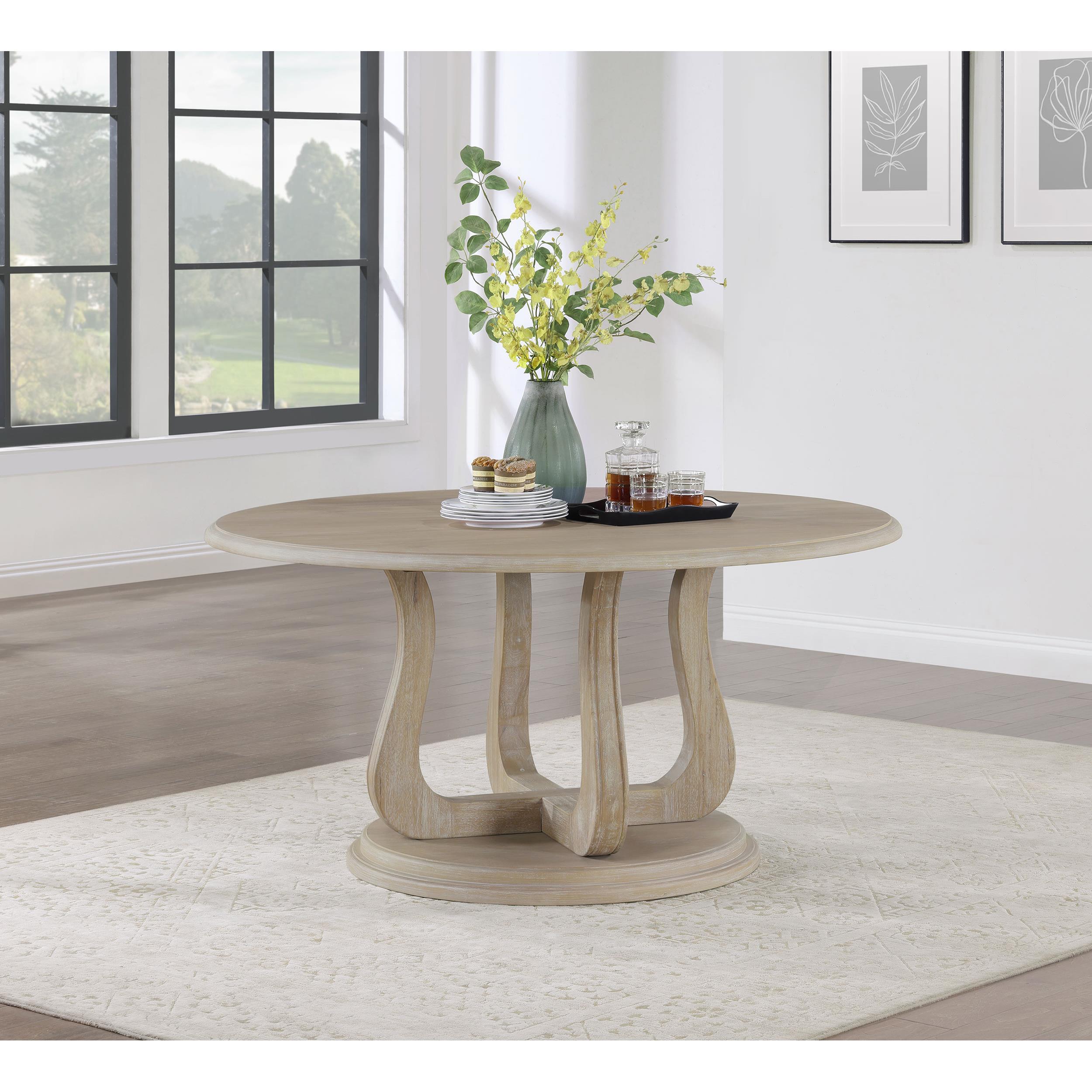 Diamond Modern Furniture COA Round Trofello Dining Table with Pedestal Base 123120 IMAGE 3