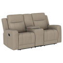 Coaster Furniture Brentwood Reclining Fabric Loveseat with Console 610282 IMAGE 1