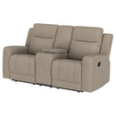 Diamond Modern Furniture COA Brentwood Reclining Fabric Loveseat with Console 610282 IMAGE 4