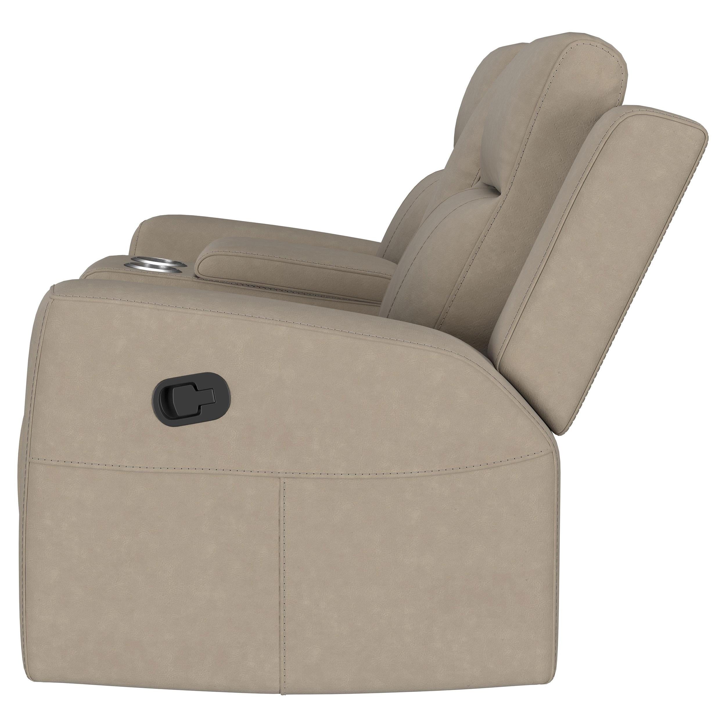 Diamond Modern Furniture COA Brentwood Reclining Fabric Loveseat with Console 610282 IMAGE 5