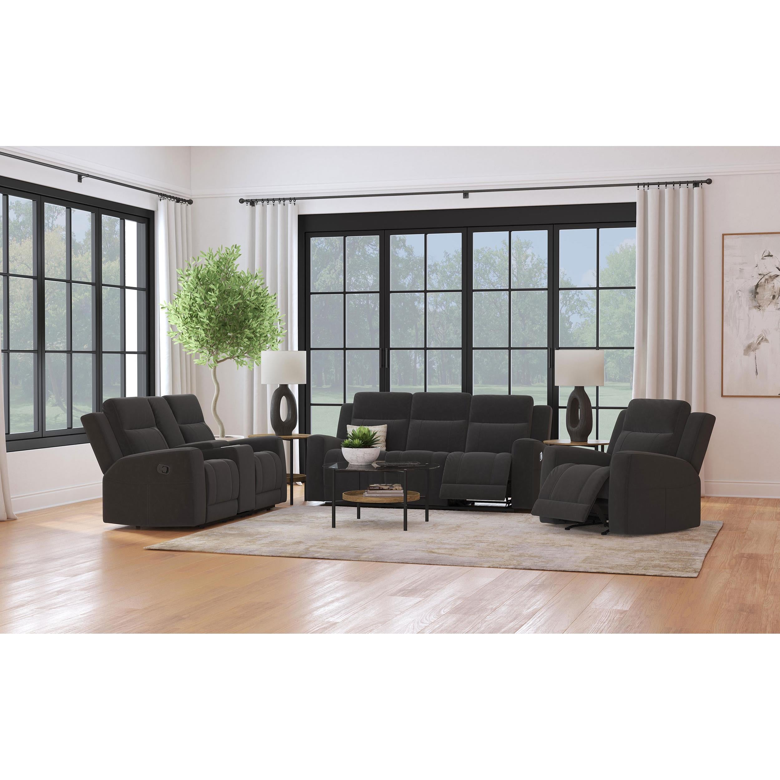 Diamond Modern Furniture COA Brentwood Reclining Fabric Loveseat with Console 610285 IMAGE 10