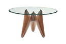 Modrest Seguin - Round Glass + Walnut Dining Table