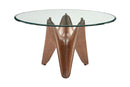 Modrest Seguin - Round Glass + Walnut Dining Table