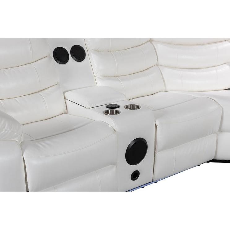 New Era Innovations Sectionals Power Recline Turbo S8686 6 pc Power Reclining Sectional - White IMAGE 4