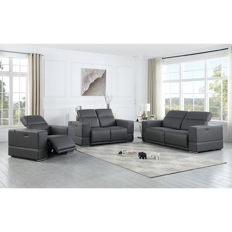 New Era Innovations Sofas Power Recline Franco MI-1122 Power Sofa - Dark Grey IMAGE 2