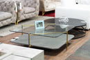 Modrest Cari - Glam Gold + Glass Coffee Table