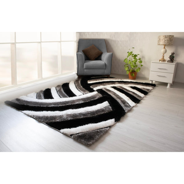 Nova Wholesale Furniture Rugs Rectangle 3D333-GRY/BLC-57 IMAGE 1