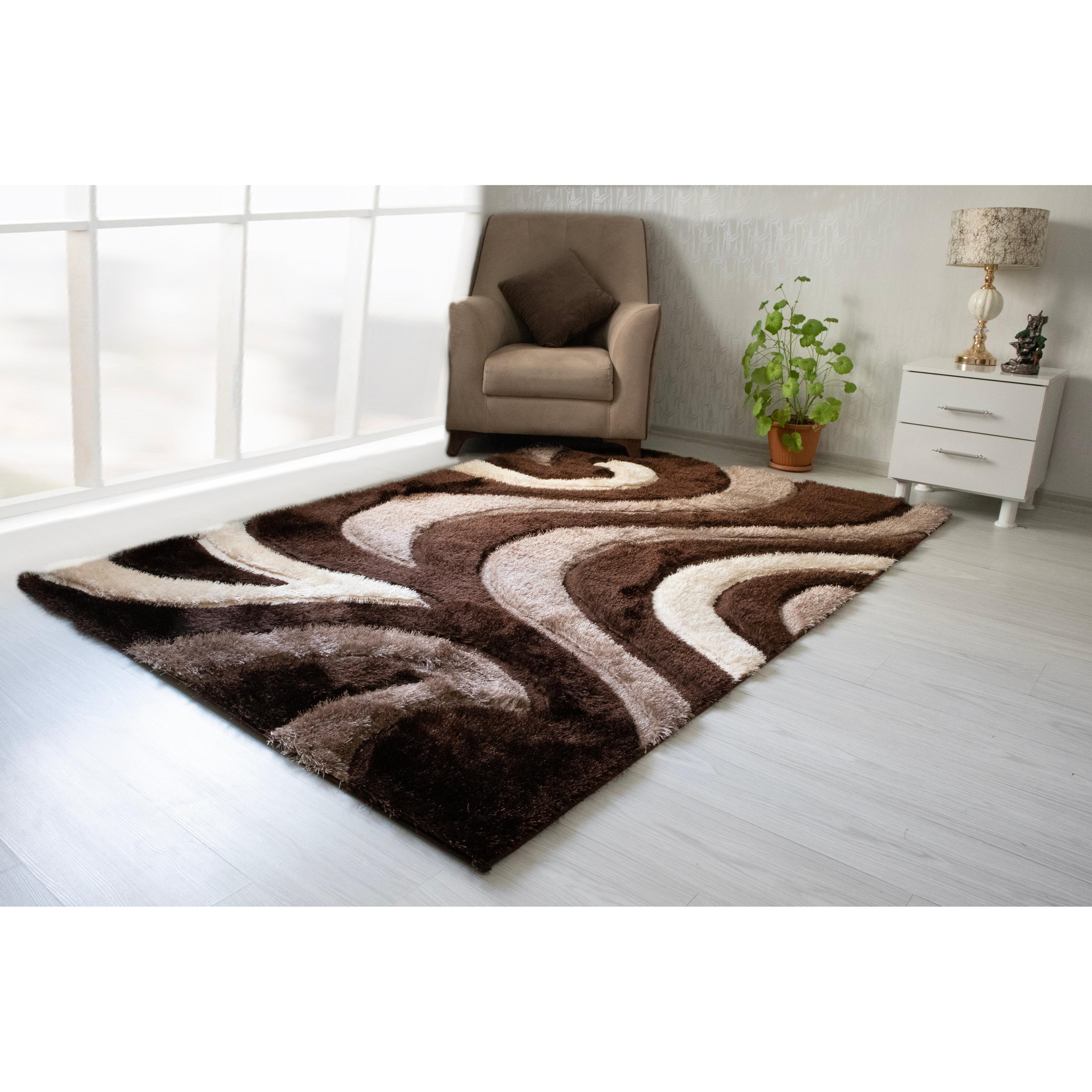 Nova Wholesale Furniture Rugs Rectangle 3D555-BRN-BEG-57 IMAGE 1