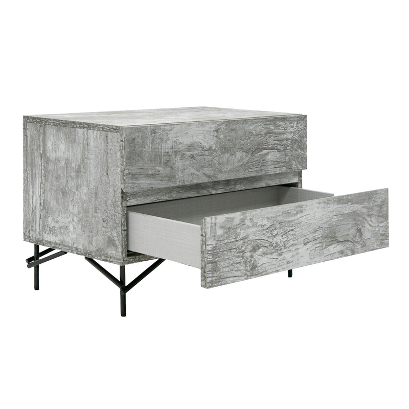 Nova Domus Aria - Italian Modern Multi Grey with texture Nightstand
