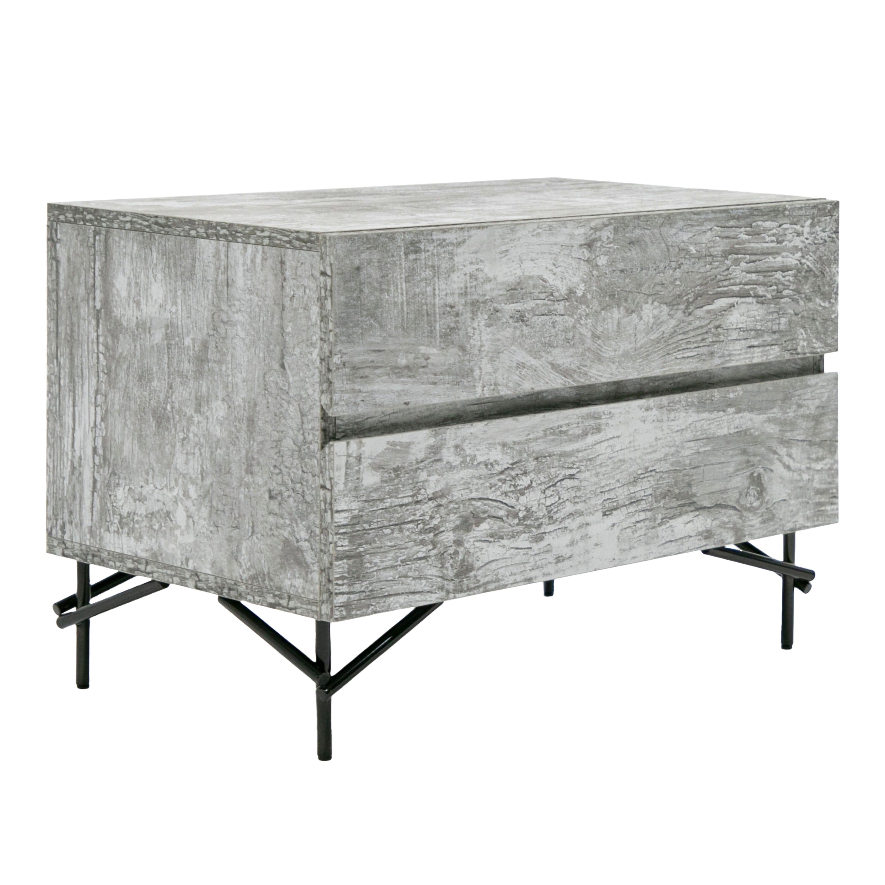Nova Domus Aria - Italian Modern Multi Grey with texture Nightstand