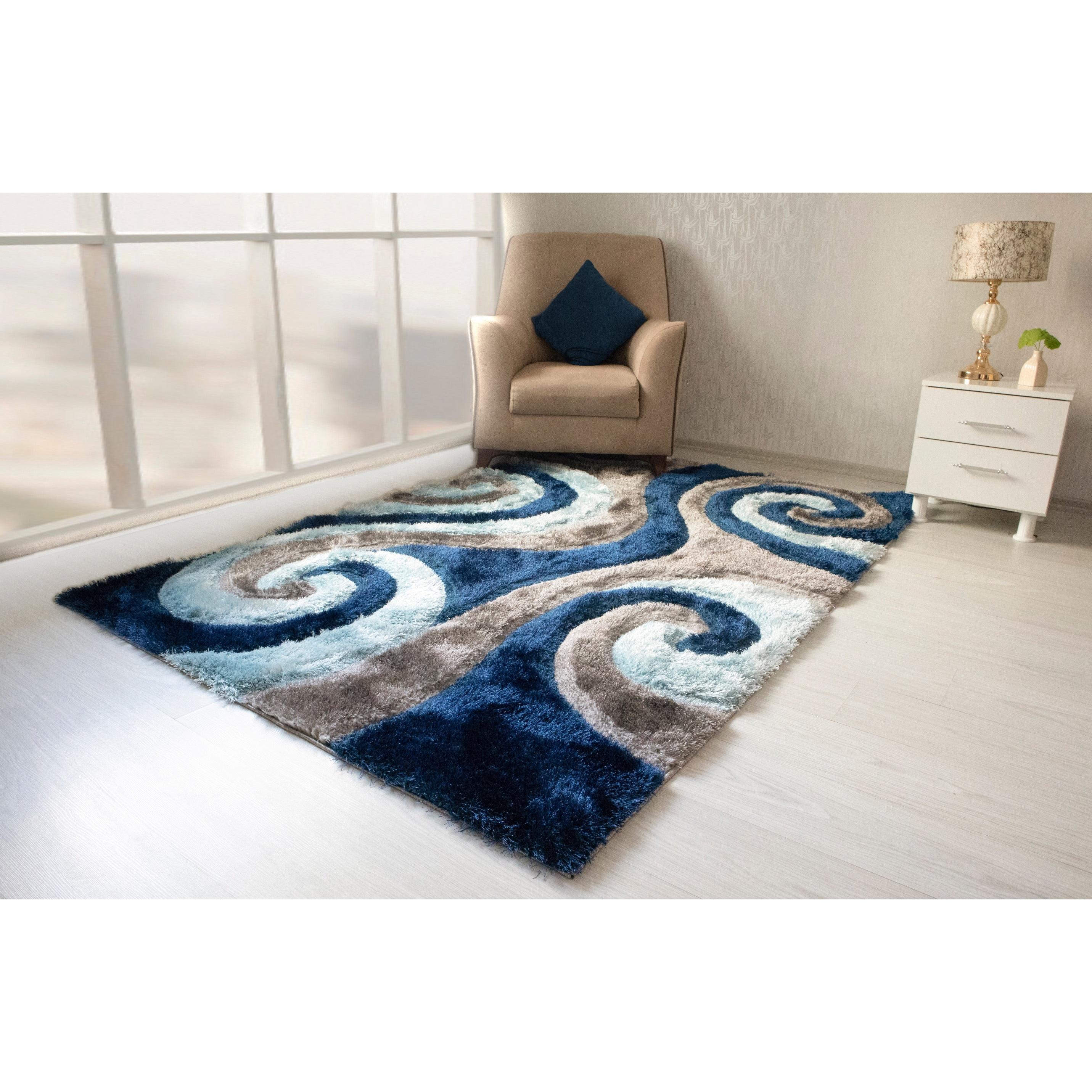 Nova Wholesale Furniture Rugs Rectangle 3D555-GRY-BLU-57 IMAGE 1