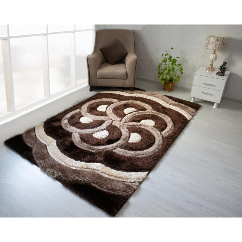 Nova Wholesale Furniture Rugs Rectangle 3D999-BRN-BEG-57 IMAGE 1