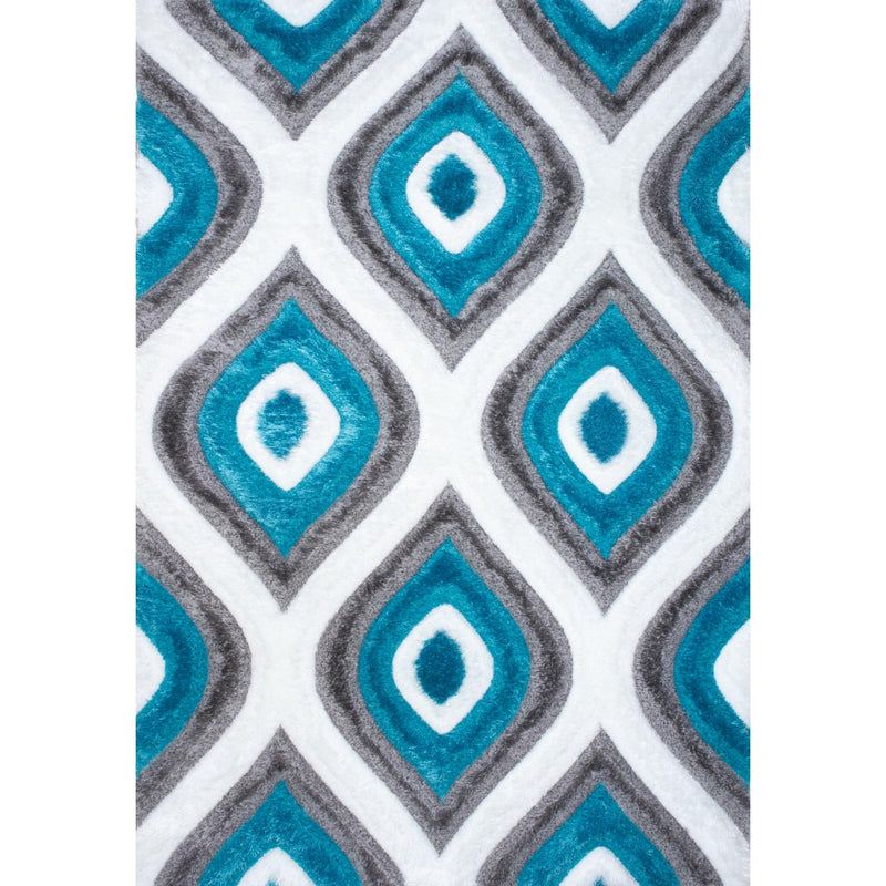 Nova Wholesale Furniture Rugs Rectangle 3D151-GRY/TRQ-57 IMAGE 1