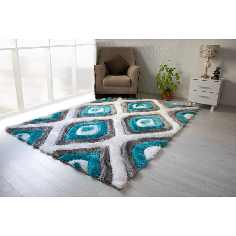 Nova Wholesale Furniture Rugs Rectangle 3D151-GRY/TRQ-57 IMAGE 2