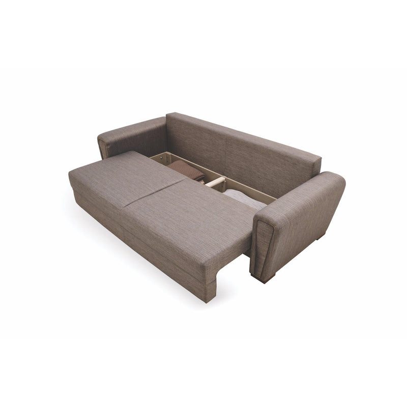 Enza Home Sleepers Sofabeds Brera 3-Seater Sofa Bed with Storage - Brown/Blue IMAGE 3