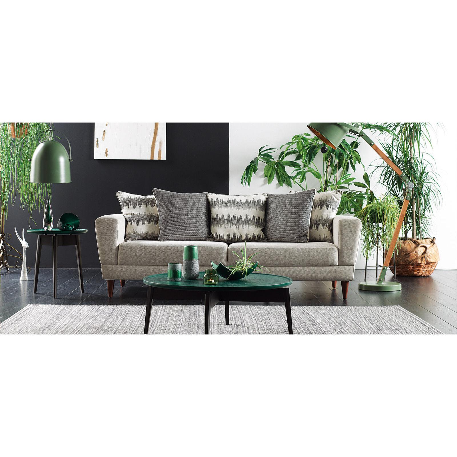Enza Home Sleepers Sofabeds Dolce 3-Seater Sofa Bed - Padua Cream/Blue IMAGE 3