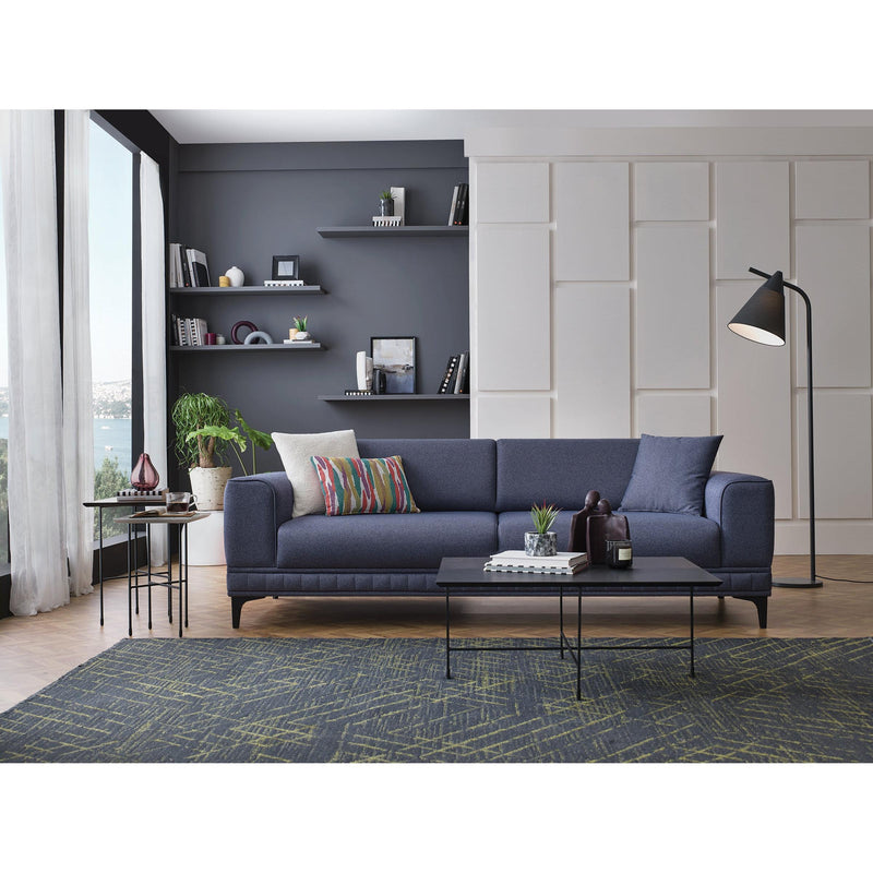 Enza Home Sleepers Sofabeds Pavia 3-Seater Sofa Bed with Storage - Navy Blue IMAGE 3