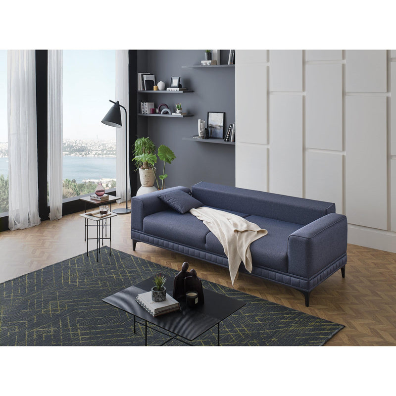 Enza Home Sleepers Sofabeds Pavia 3-Seater Sofa Bed with Storage - Navy Blue IMAGE 4